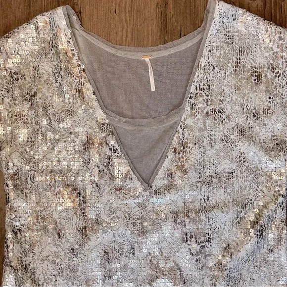 Free People Midnight Dreamer Sequin Mesh Mini Dress - Picture 5 of 11